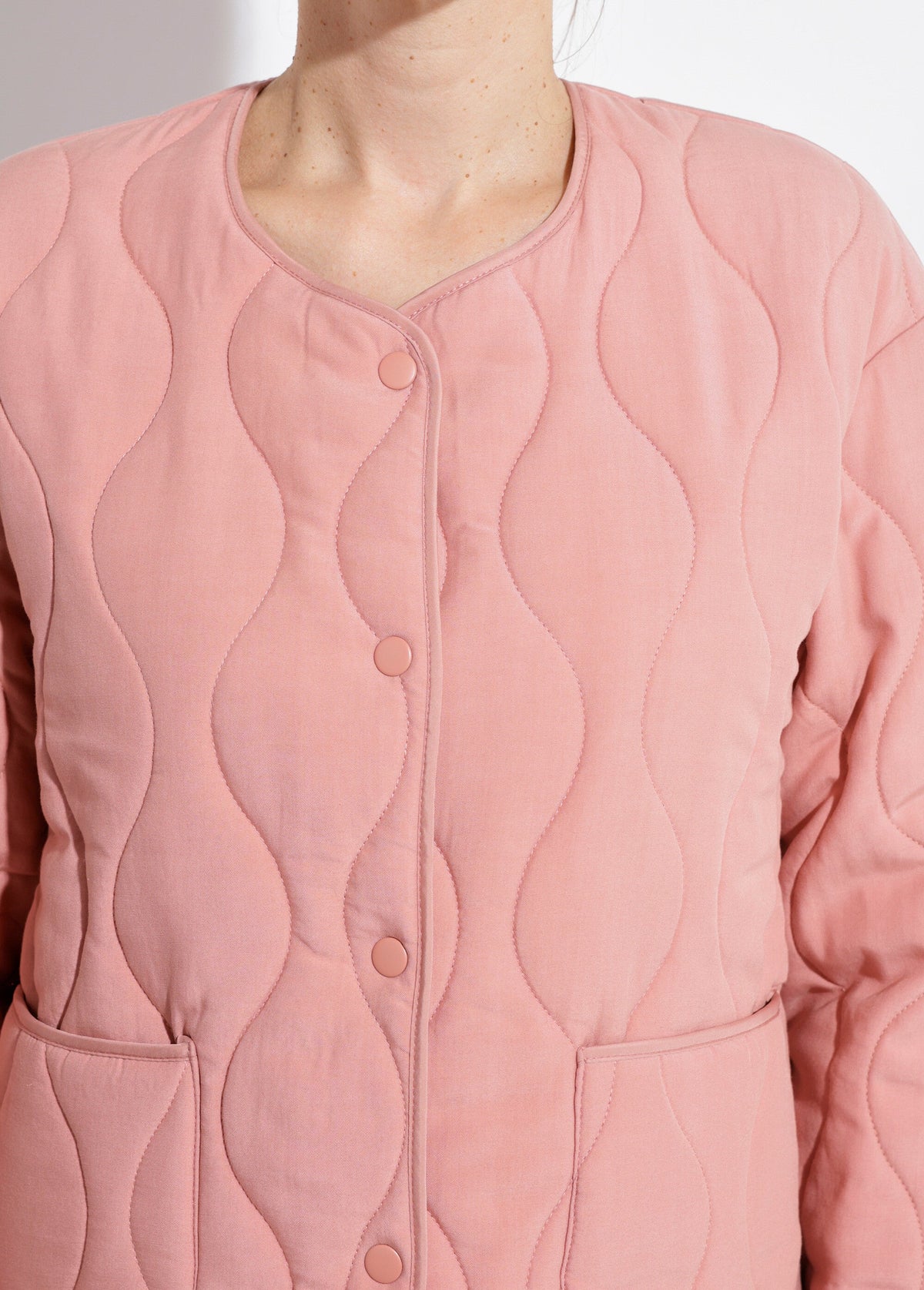 Veste matelassée zippée sans col - Terracotta - Orika