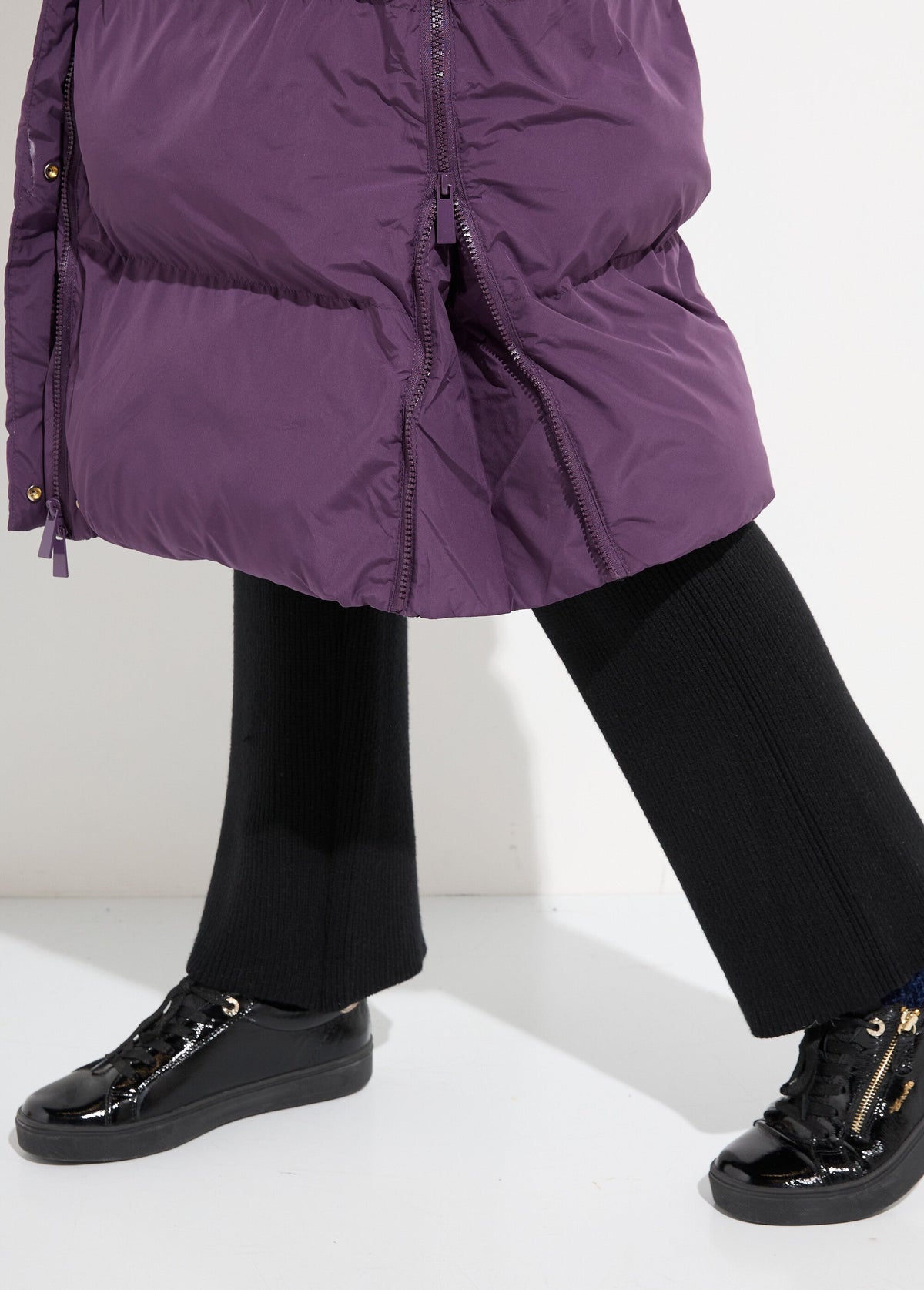 Doudoune extra longue chaude à capuche - Violet - Orika