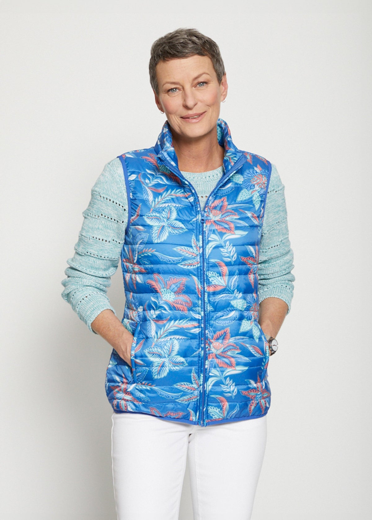 Veste matelassée sans manches - Bleu - Orika