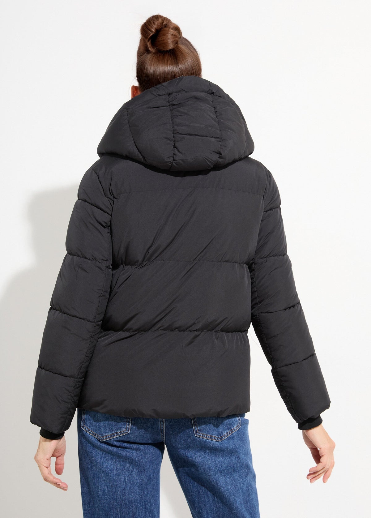 Doudoune courte matelassée à capuche - Noir - Orika