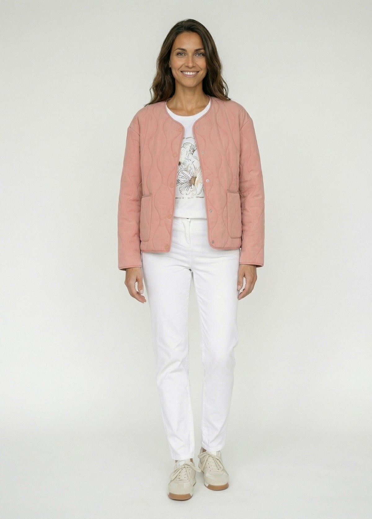 Veste matelassée zippée sans col - Terracotta - Orika