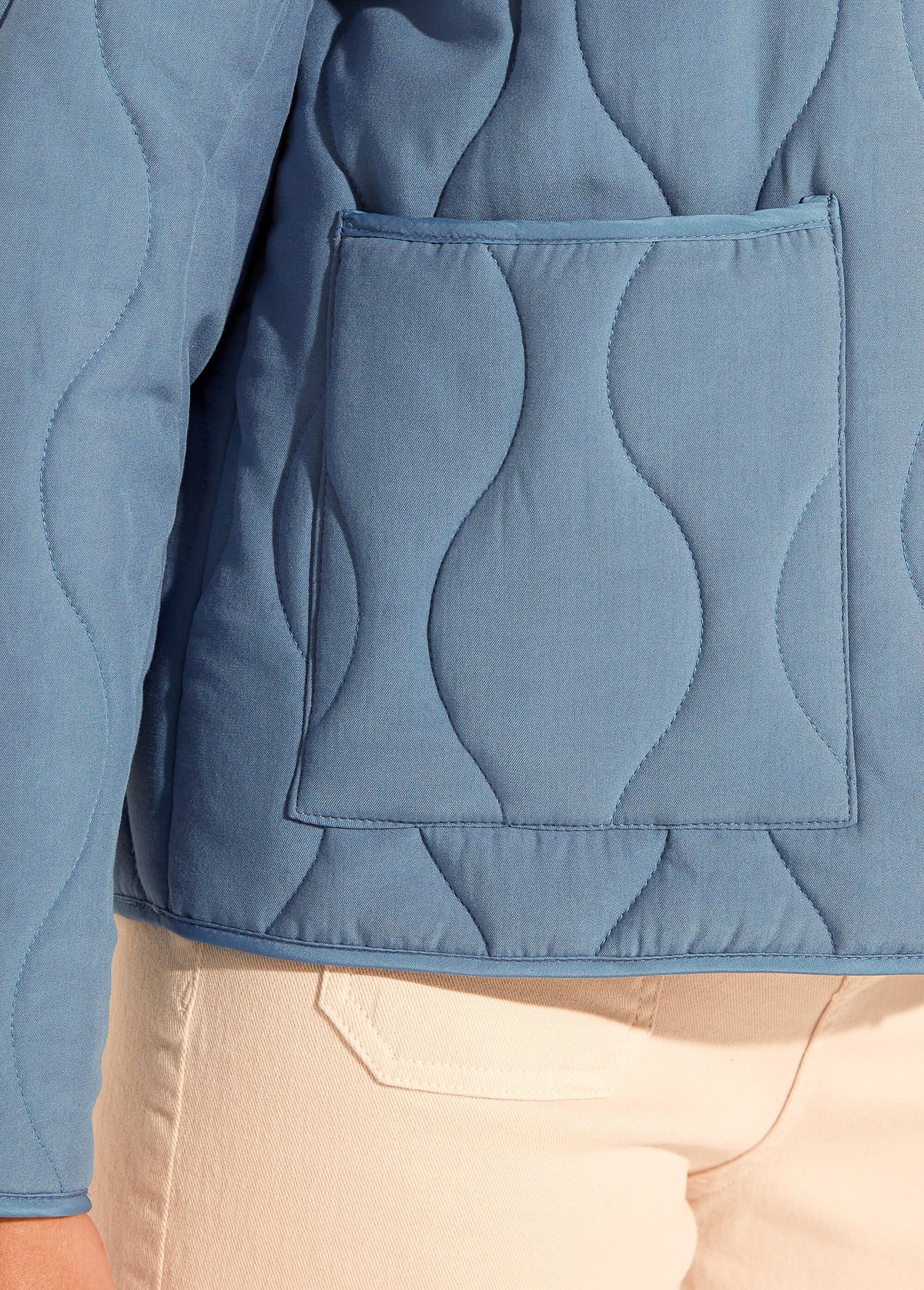 Veste matelassée zippée sans col - Bleu - Orika