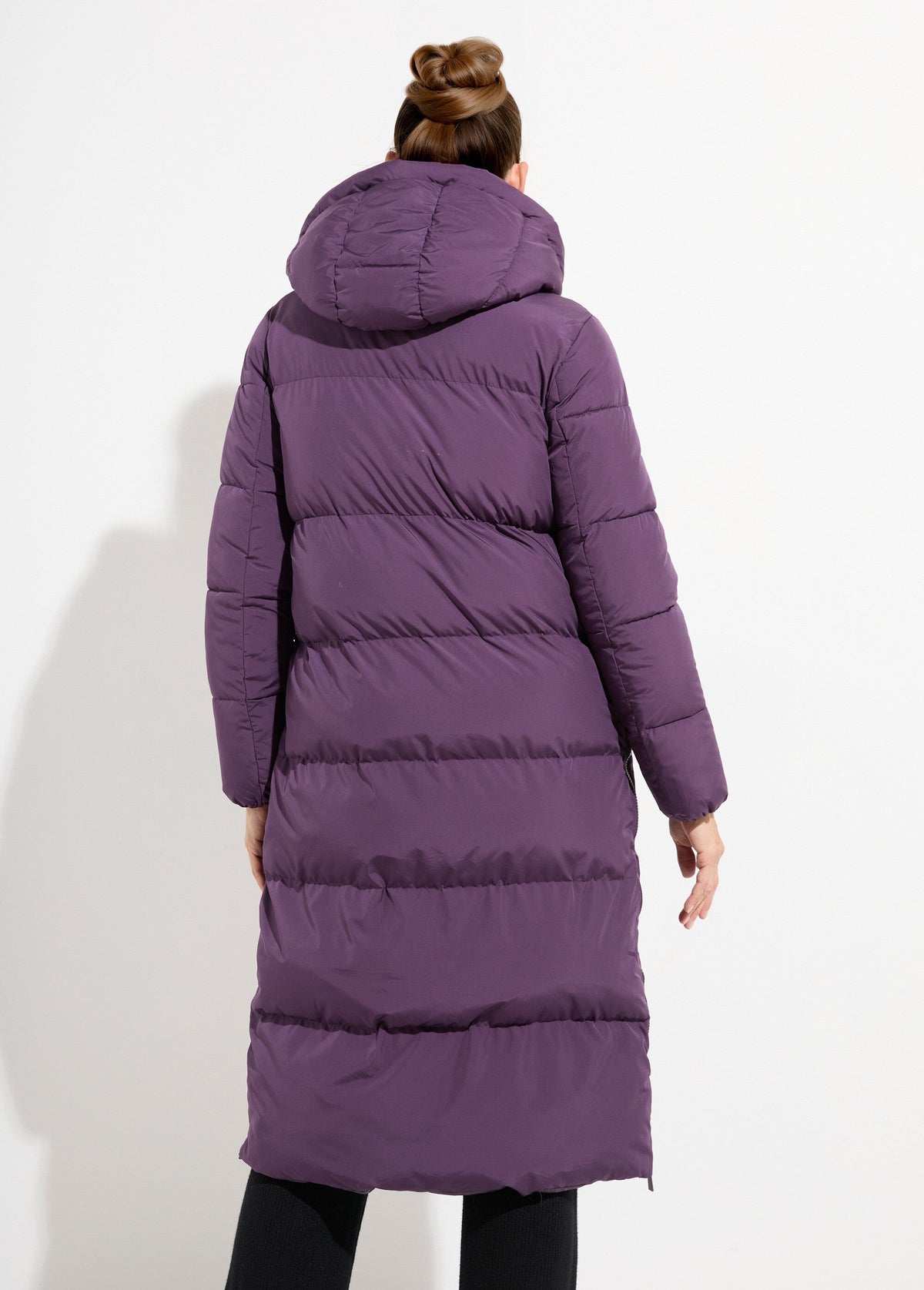 Doudoune extra longue chaude à capuche - Violet - Orika