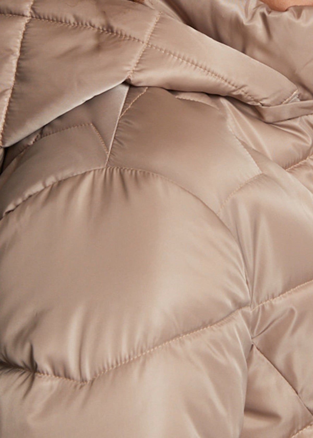 Doudoune longue matelassée à capuche - Taupe - Orika