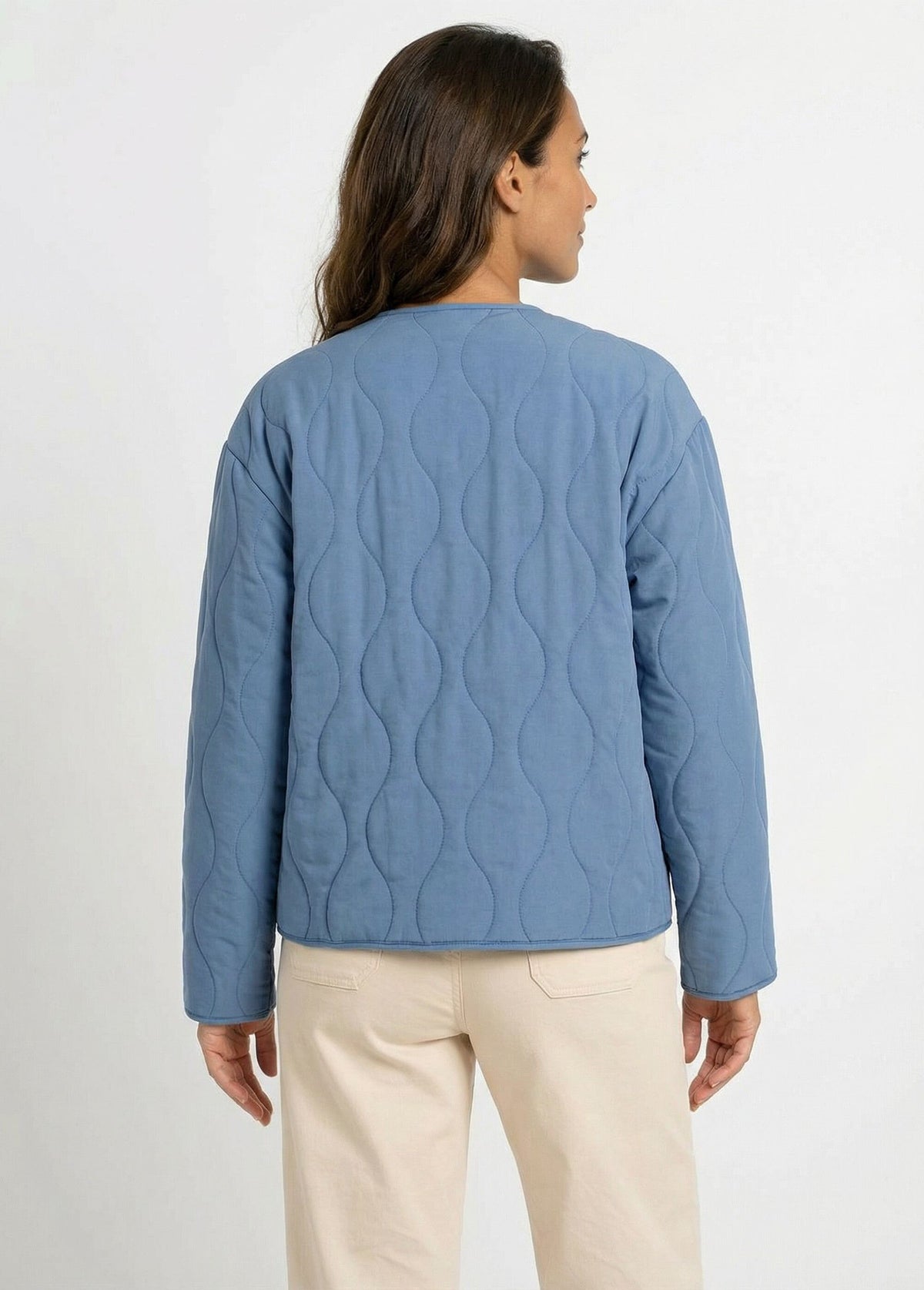 Veste matelassée zippée sans col - Bleu - Orika
