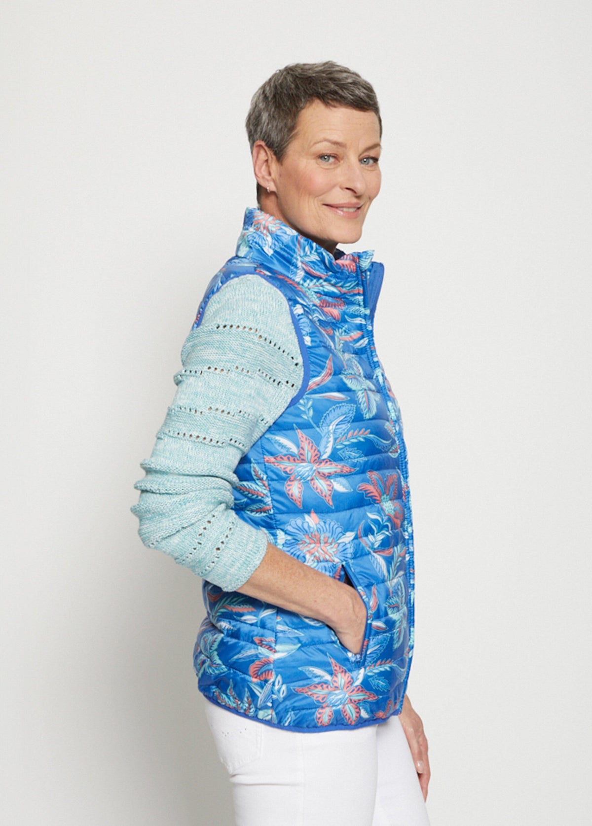 Veste matelassée sans manches - Bleu - Orika